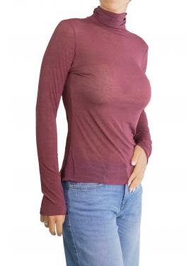 Maglia misto cashmere tinta unita collo alto